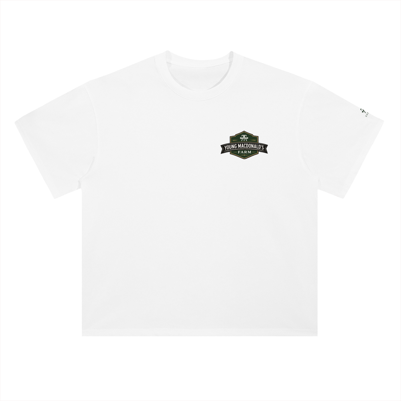 Young MacDonald's Farm YMF Heavyweight Drop Shoulder Tee – Unisex 100% Cotton Oversized T-Shirt