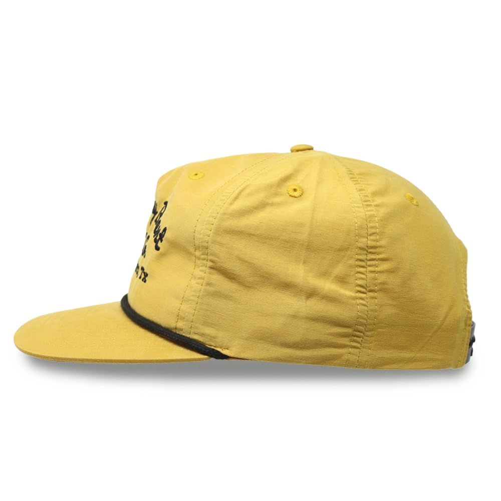 WHISKEY BENT HAT CO. - The Frio Snapback Rope Hat - Vintage Baseball Cap, Dri Fit Outdoor Cap, Adjustable Trucker for Golf & Boating, UPF 50+ Sun Protection, Water Resistant, One Size Fits All, Gold
