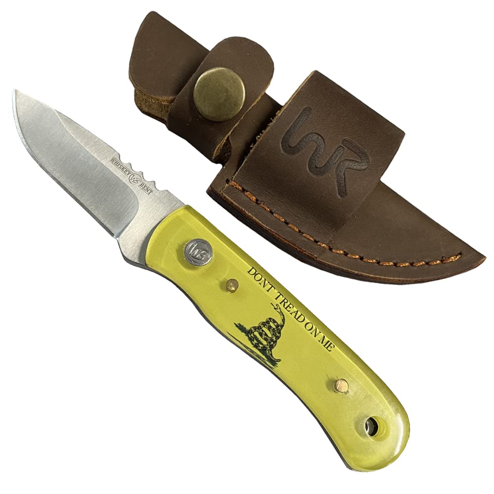 WHISKEY BENT HAT CO. Skinner 440 Steel Fixed Blade Knife (Don't Tread)