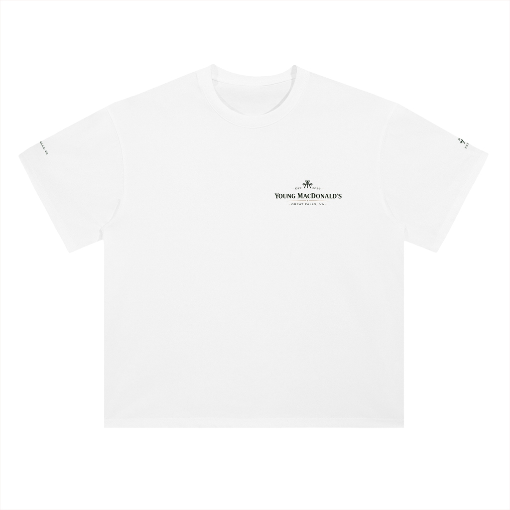 Young MacDonald's Farm Vintage Logo Tee – YMF Unisex Heavyweight Oversized Cotton T-Shirt