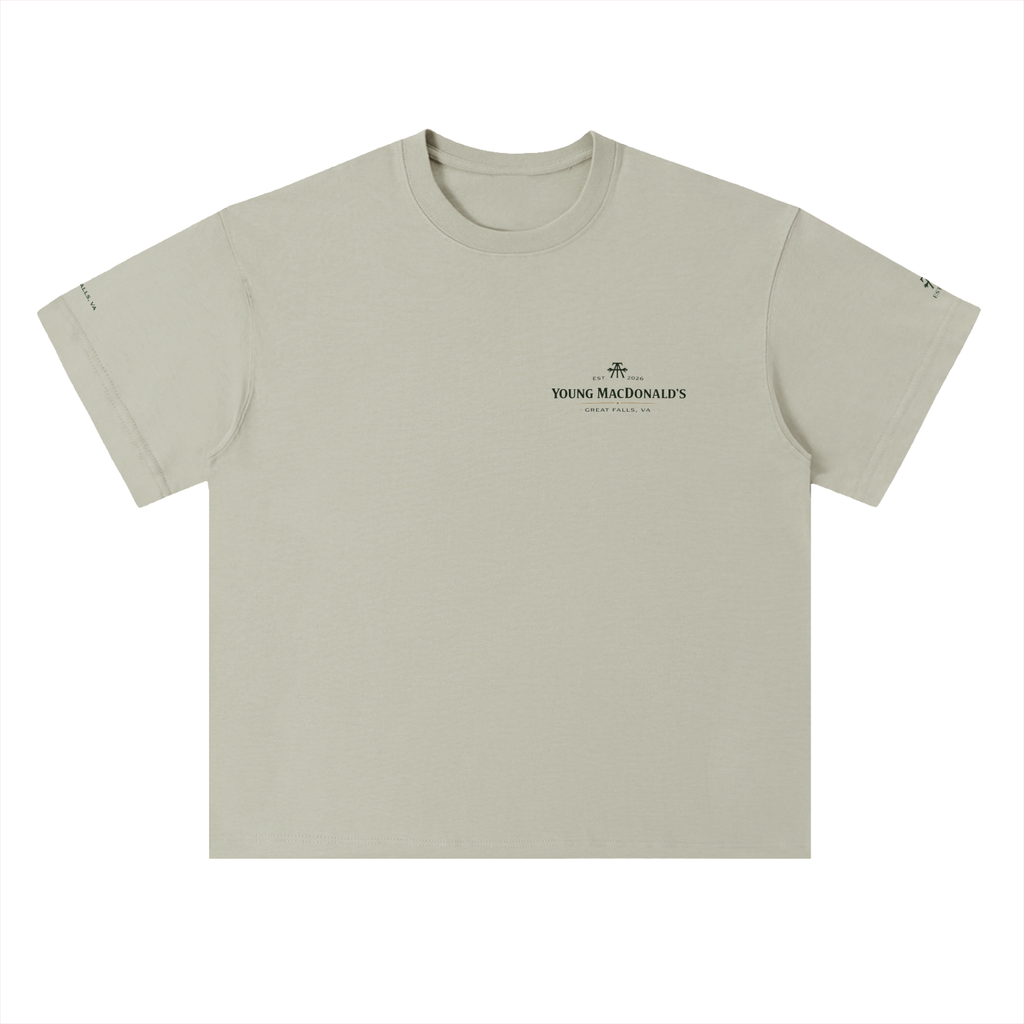 Young MacDonald's Farm Vintage Logo Tee – YMF Unisex Heavyweight Oversized Cotton T-Shirt