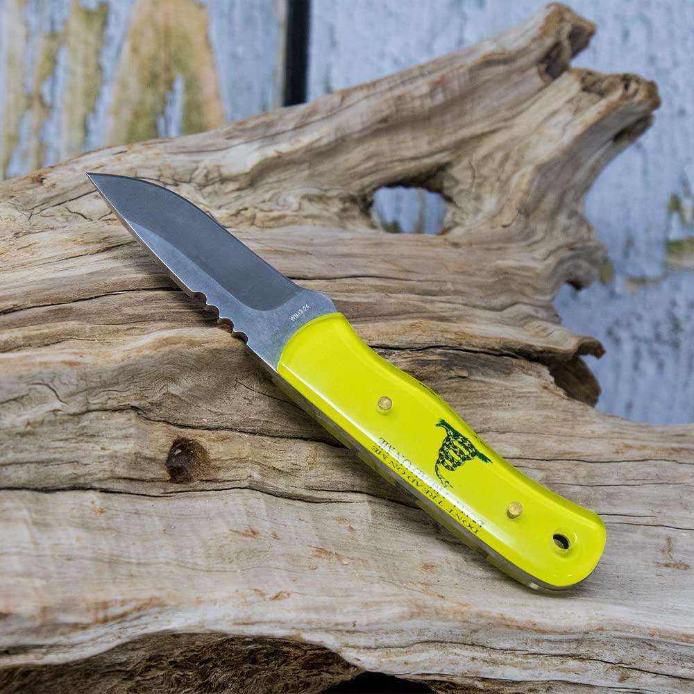 WHISKEY BENT HAT CO. Skinner 440 Steel Fixed Blade Knife (Don't Tread)