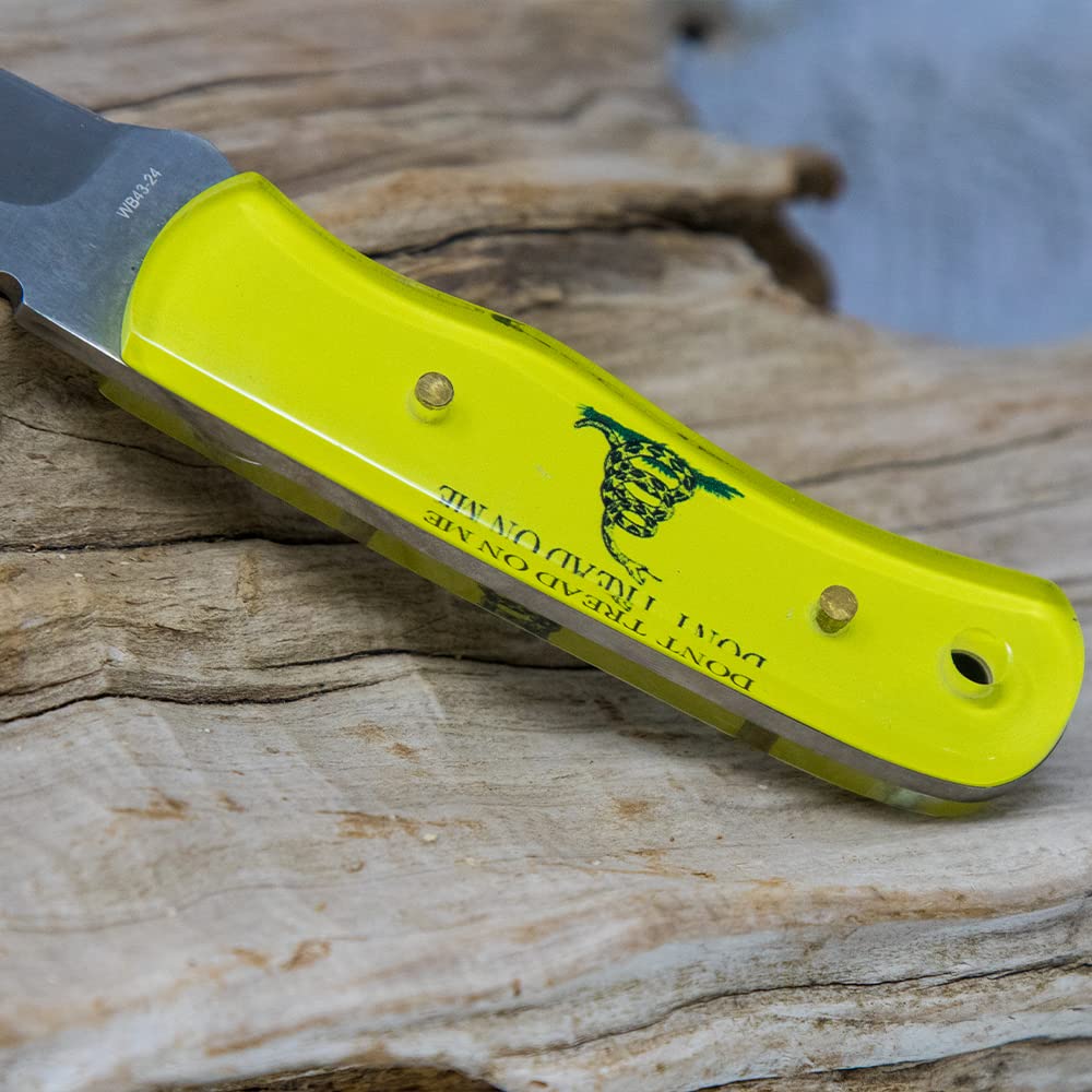 WHISKEY BENT HAT CO. Skinner 440 Steel Fixed Blade Knife (Don't Tread)