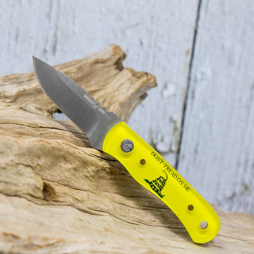 WHISKEY BENT HAT CO. Skinner 440 Steel Fixed Blade Knife (Don't Tread)