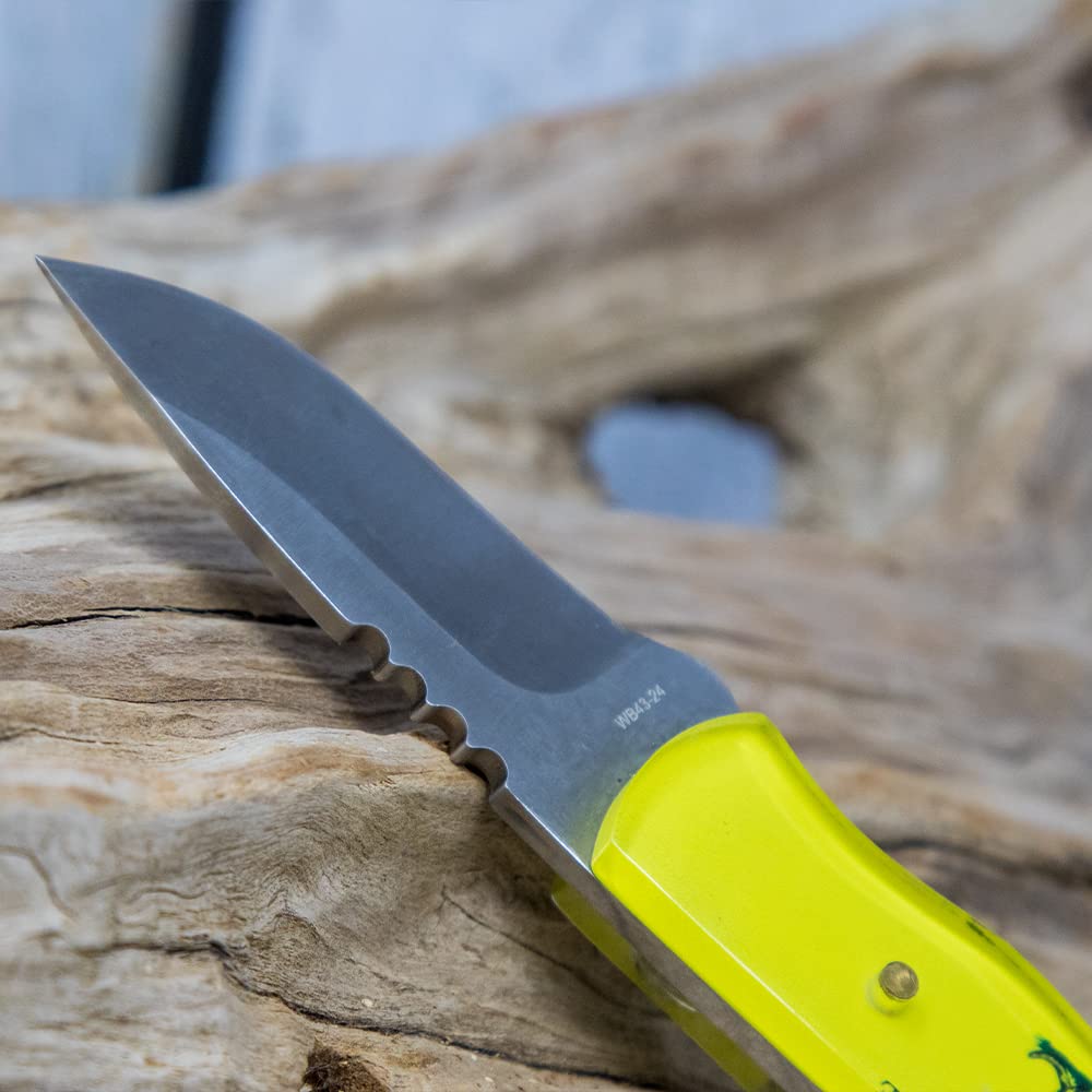 WHISKEY BENT HAT CO. Skinner 440 Steel Fixed Blade Knife (Don't Tread)