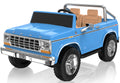 ANPABO Licensed Ford F-150 24V 2 Seater Ride on Car for Kids, 4x100W Motors for All-Terrain Electric Car with Parental Remote, Retro Style, 3-Speeds, Large Storage Box, Music Player, Aged 3-8, Blue
