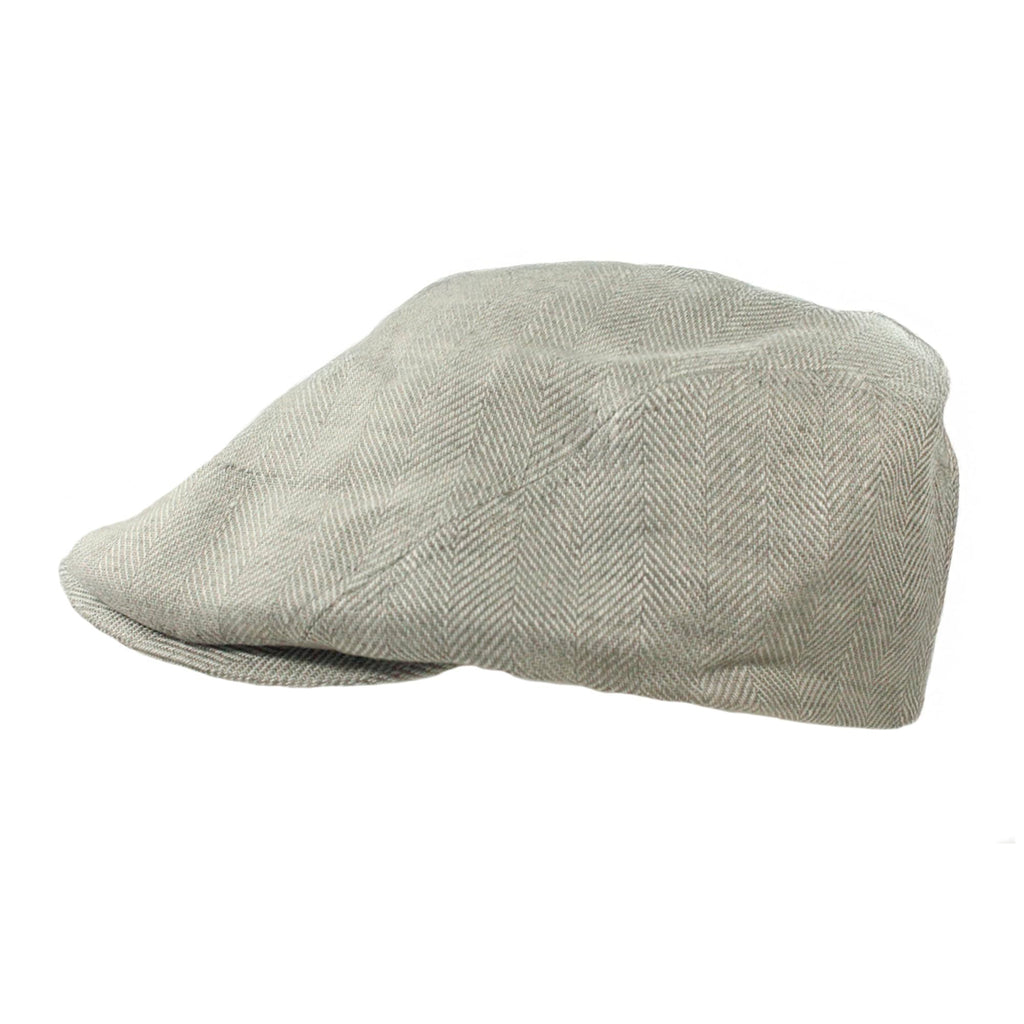 Biddy Murphy Irish Linen Newsboy Hat, Men's Slim Fit Flat Cap, Imported from Ireland, Light Grey, Small