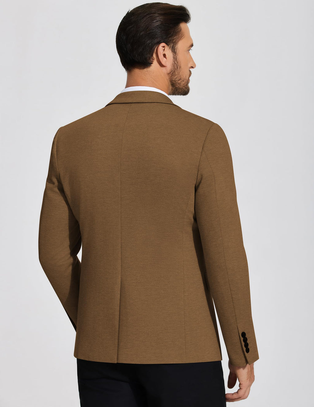 COOFANDY Mens Casual Blazer Knit Sport Coat Lightweight Two Button Suit Jacket Brown, L