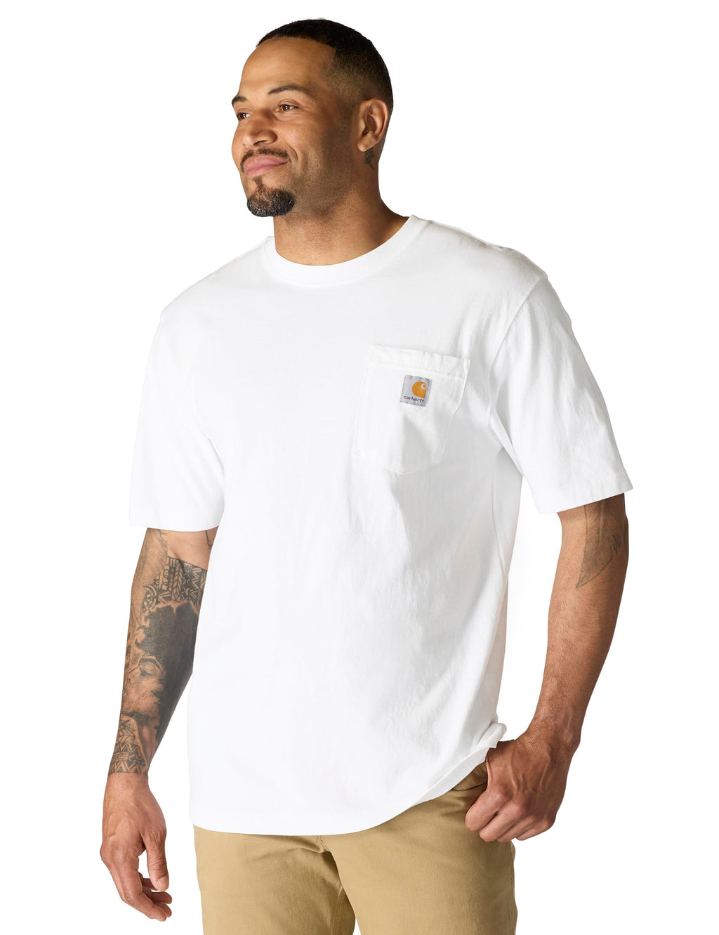 Carhartt Men's Iconic K87 Pocket T-Shirt, White, Large