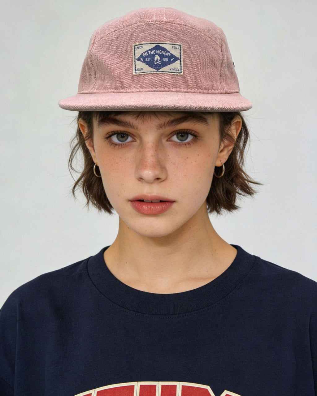 CLAPE Snapback 5 Panel Hat for Men + Women - Washed Cotton Flat Bill Baseball Cap Strapback Hip Hop Biker Board Cap