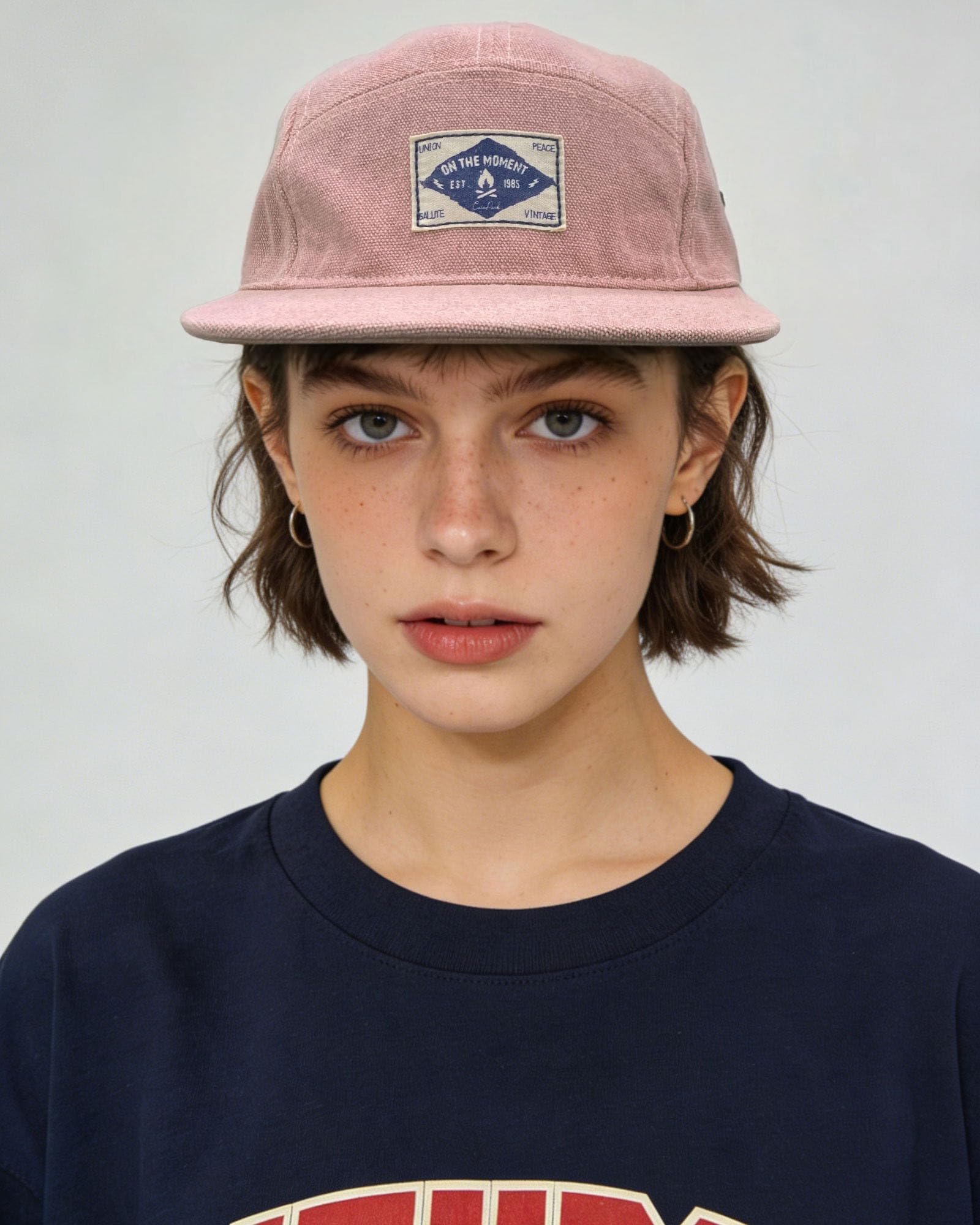 CLAPE Snapback 5 Panel Hat for Men + Women - Washed Cotton Flat Bill Baseball Cap Strapback Hip Hop Biker Board Cap