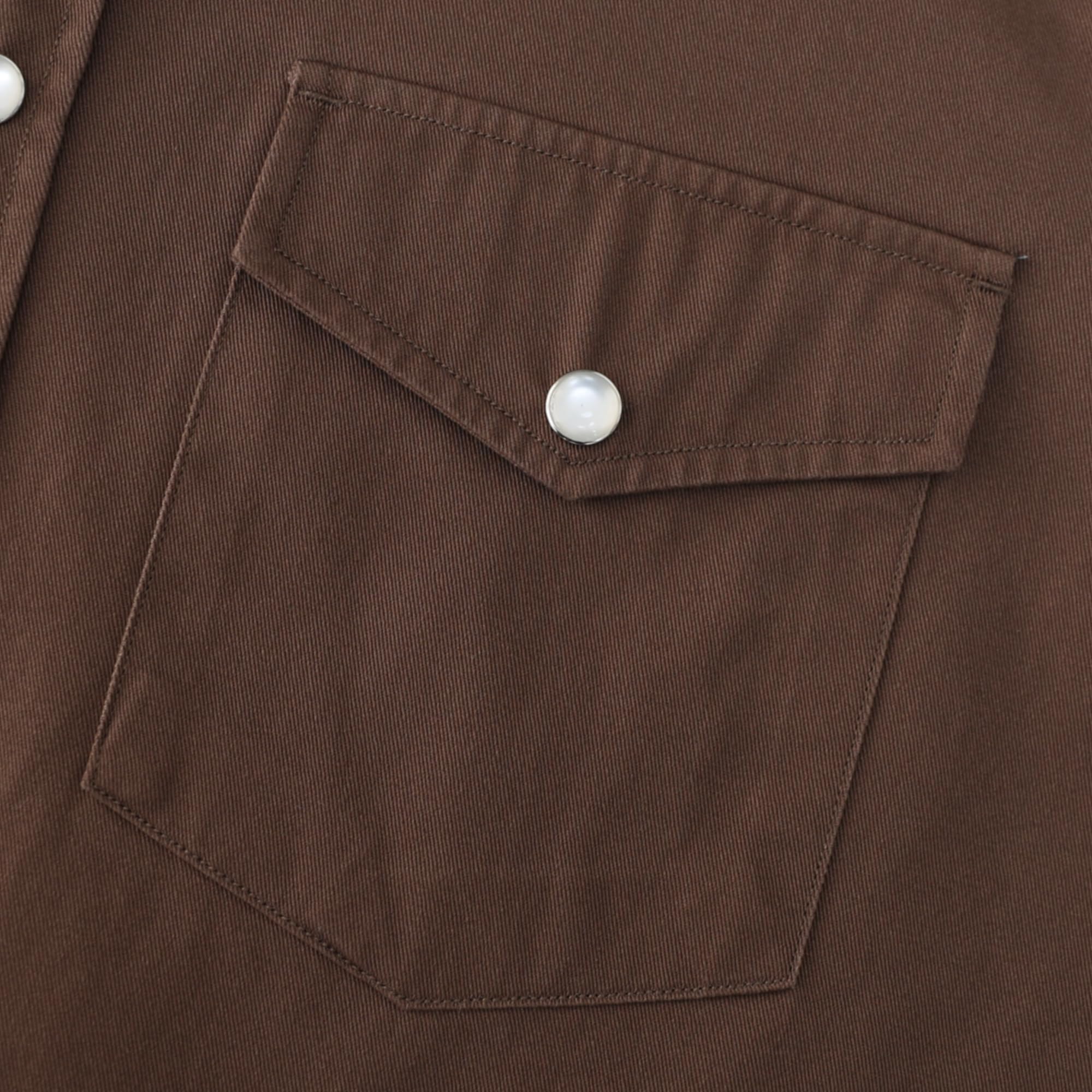 Dubinik® Pearl Snap Western Shirt for Men Short Sleeve Durable Cotton Cowboy Work Shirt Brown