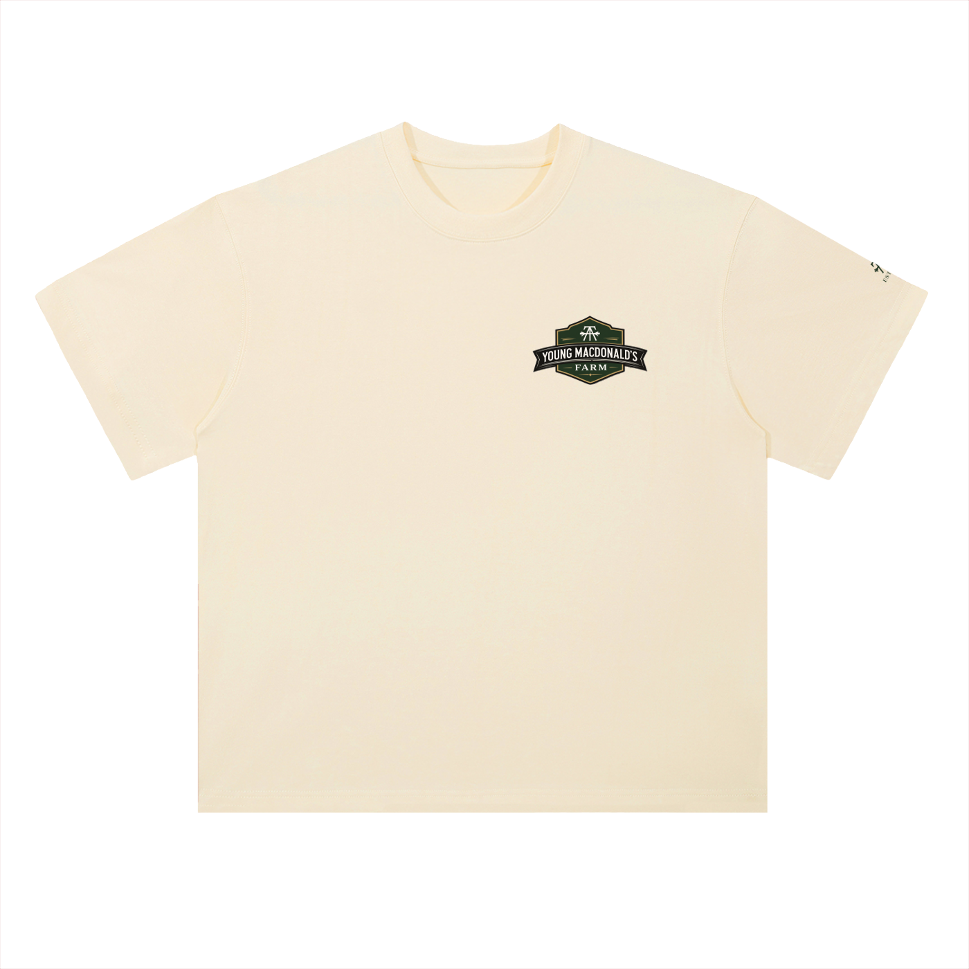 Young MacDonald's Farm YMF Heavyweight Drop Shoulder Tee – Unisex 100% Cotton Oversized T-Shirt