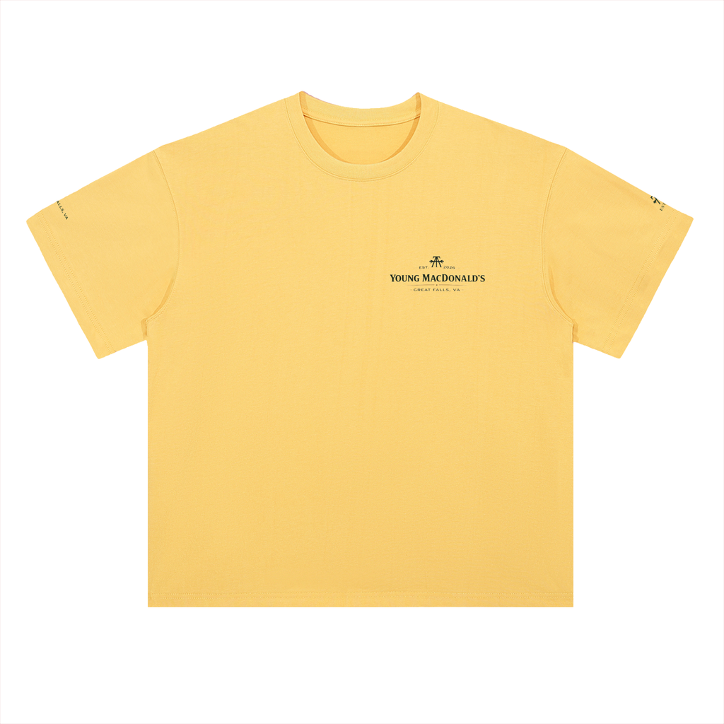 Young MacDonald's Farm Vintage Logo Tee – YMF Unisex Heavyweight Oversized Cotton T-Shirt