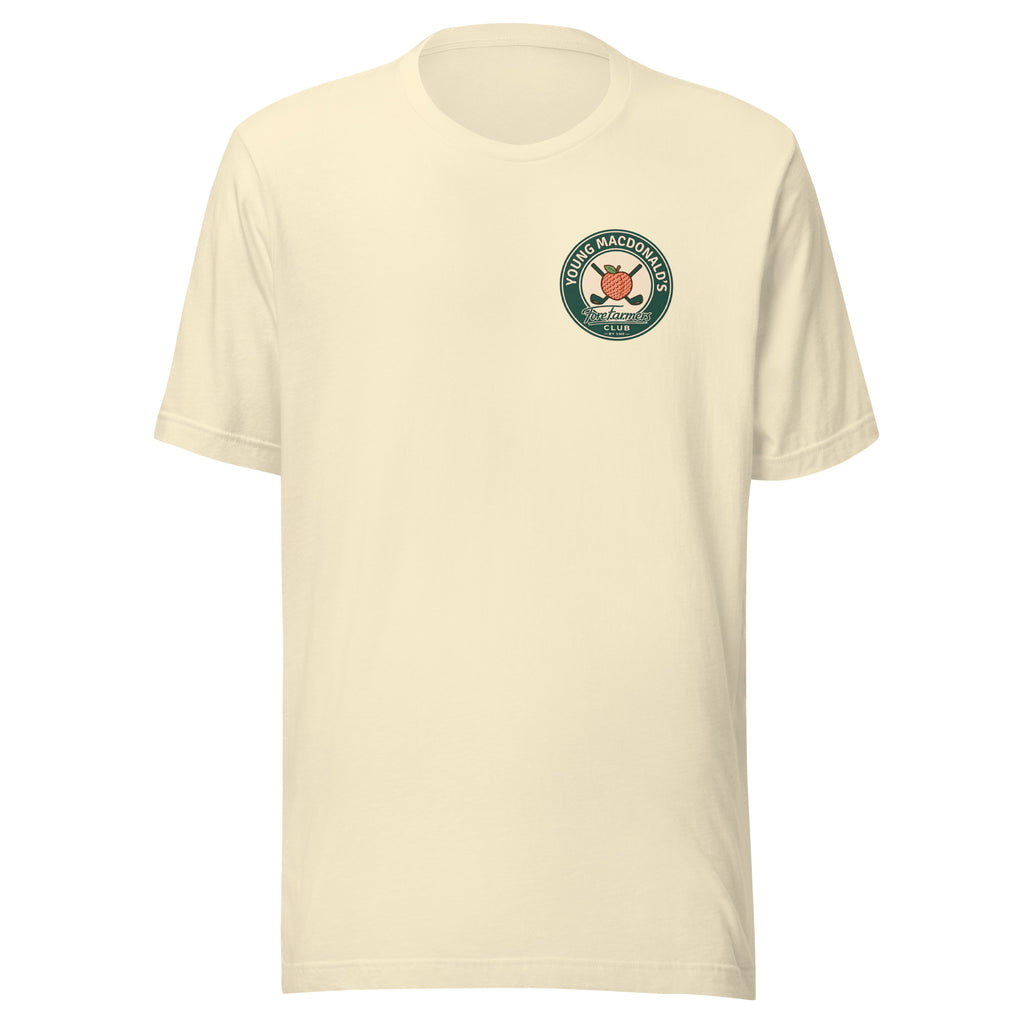 Young MacDonald's Forefarmers Club Tee in natural, staple cotton t-shirt, front view